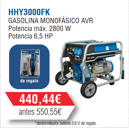 GENERADOR HYUNDAI HOME SERIE  2,8 kw con ruedas