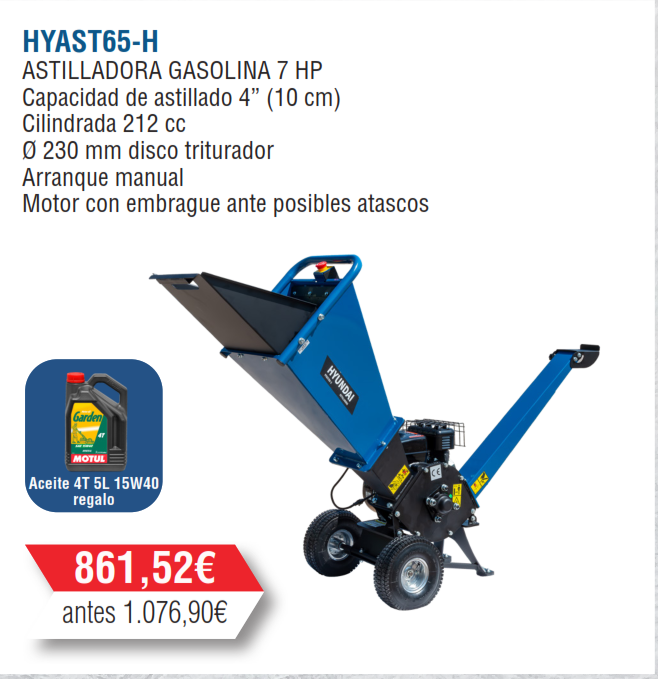 ASTILLADORA DE MADERA HYUNDAI 7HP 4"