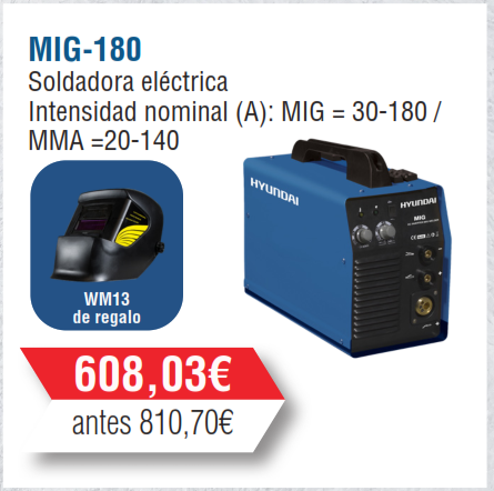 SOLDADORA MIG/MMA HYUNDAI - 180A