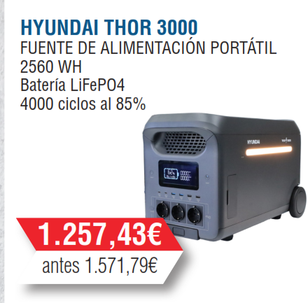 ESTACIÓN BATERÍA HYUNDAI 3000-5000w - 2560 Wh