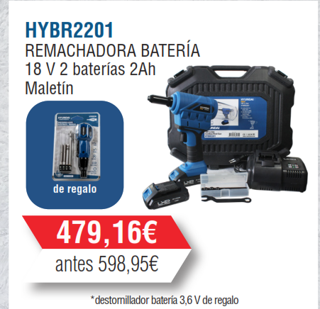 Remachadora a bateria - HYBR2201 -